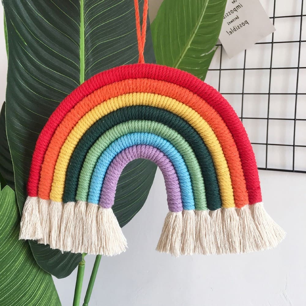 Arc-en-ciel en Macramé Éclat créatif Esprit Macramé