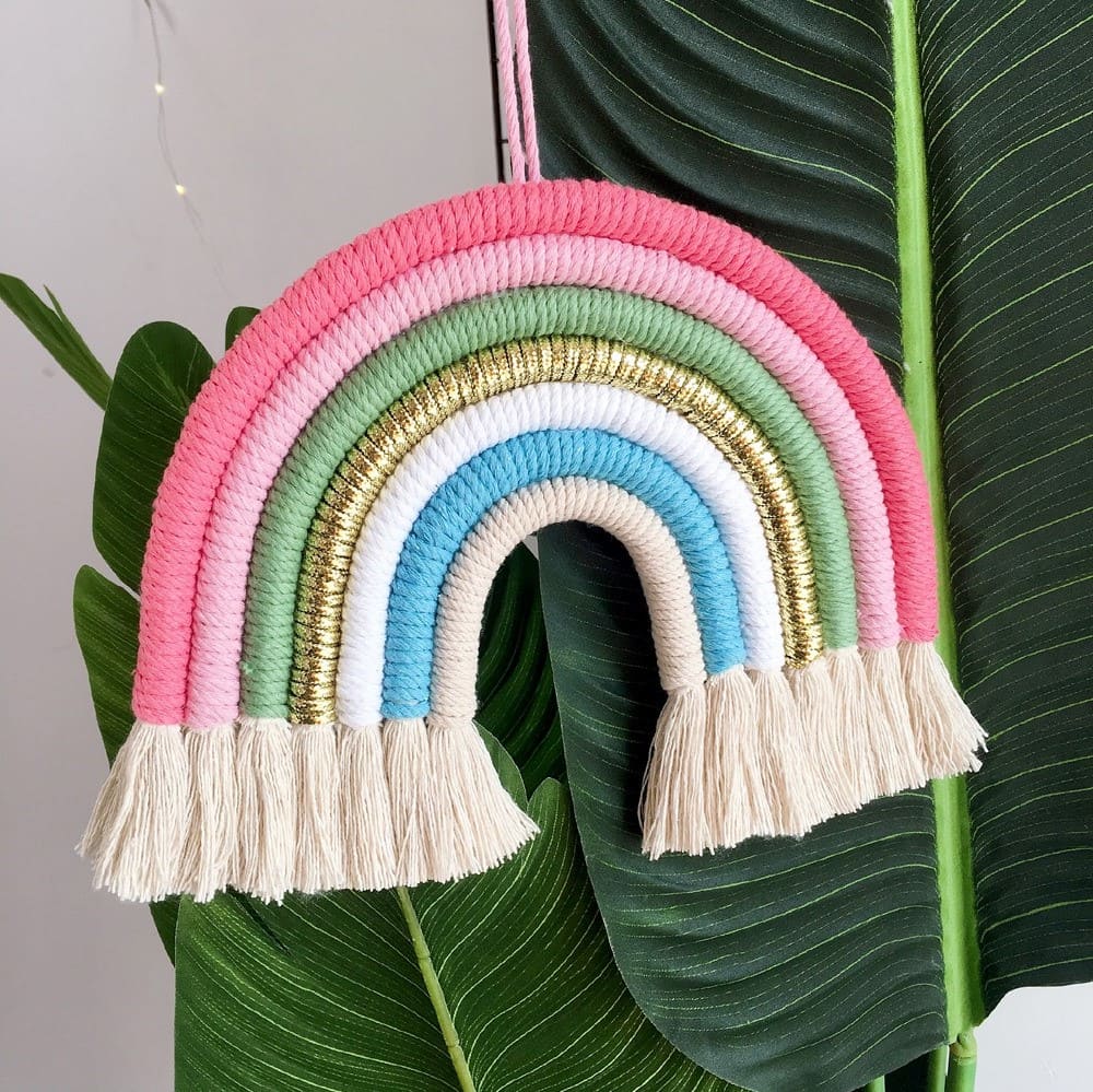 Arc-en-ciel en Macramé Éclat créatif Esprit Macramé