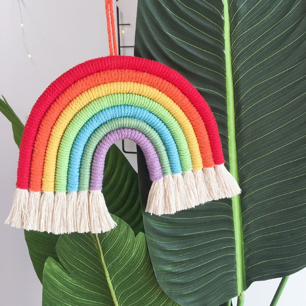 Arc-en-ciel en Macramé Éclat créatif Esprit Macramé