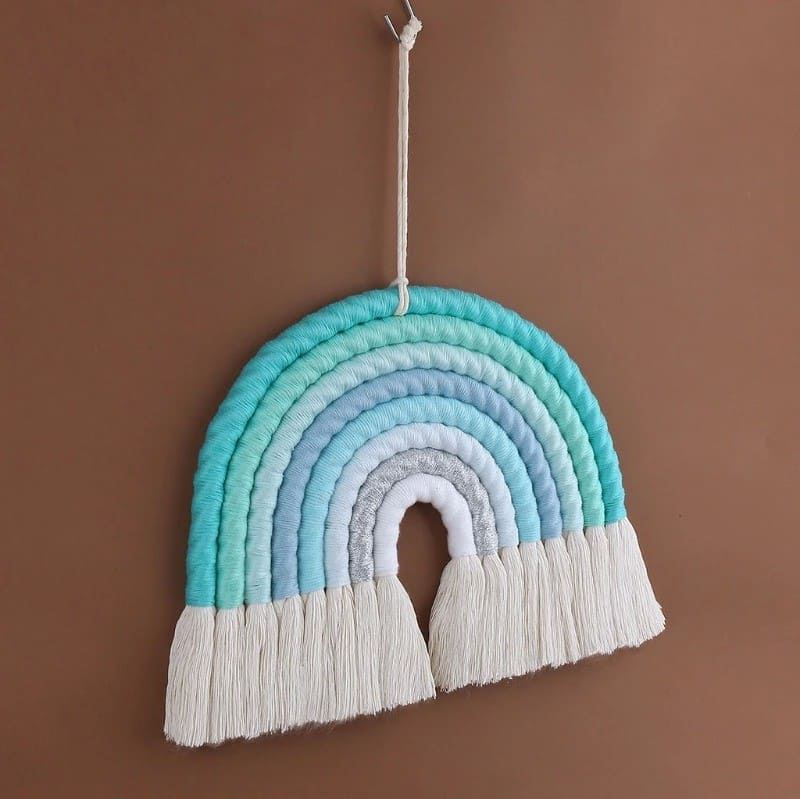 Arc-en-Ciel Macramé Bleu Éclat Esprit Macramé
