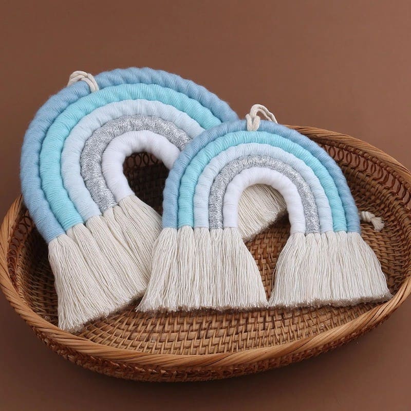 Arc-en-Ciel Macramé Bleu Éclat Esprit Macramé