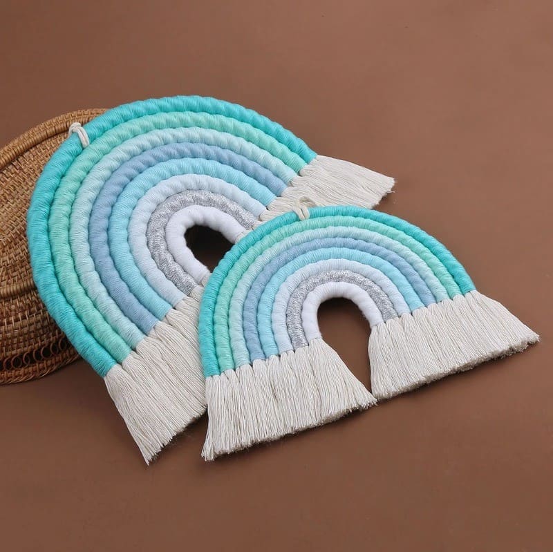 Arc-en-Ciel Macramé Bleu Éclat Esprit Macramé