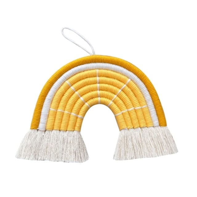 Arc-en-ciel Macramé Jaune Éclatant Esprit Macramé