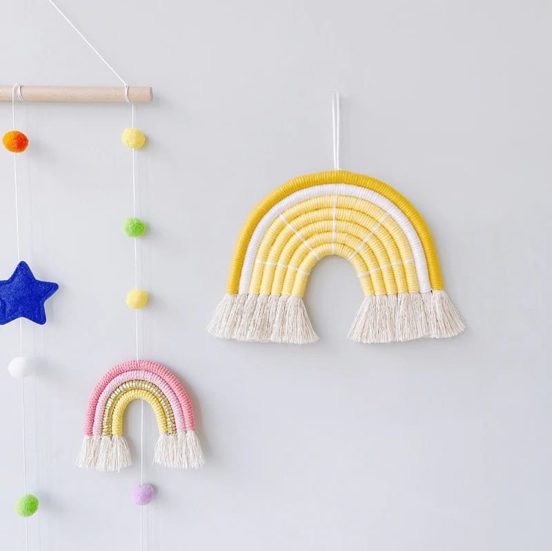 Arc-en-ciel Macramé Jaune Éclatant Esprit Macramé