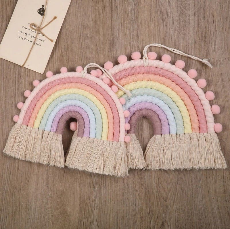 Arc-en-Ciel Macramé Mural Éclatant Esprit Macramé