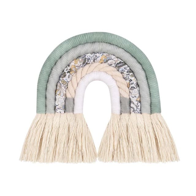 Arc-en-Ciel Mural en Tissu Macramé - Création Unique Esprit Macramé