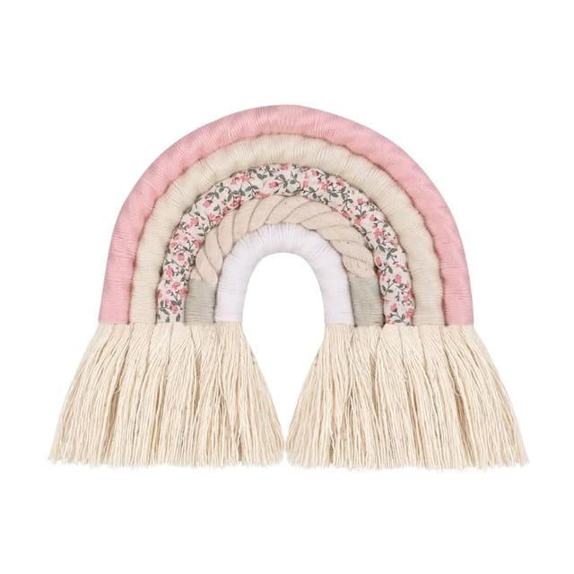 Arc-en-Ciel Mural en Tissu Macramé - Création Unique Esprit Macramé