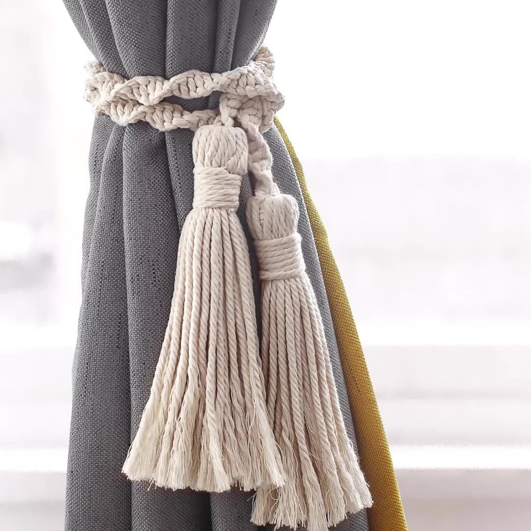 Attache Rideau en Corde de Macramé Élégante Esprit Macramé