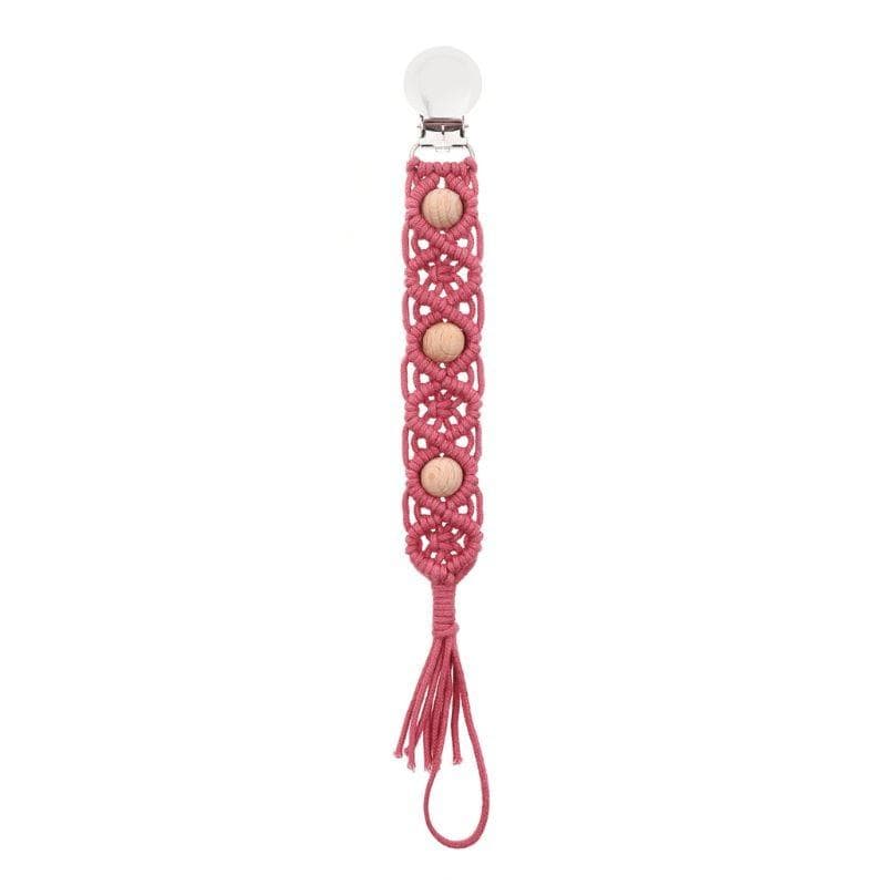 Attache Tétine Macramé Chic avec Perles Esprit Macramé