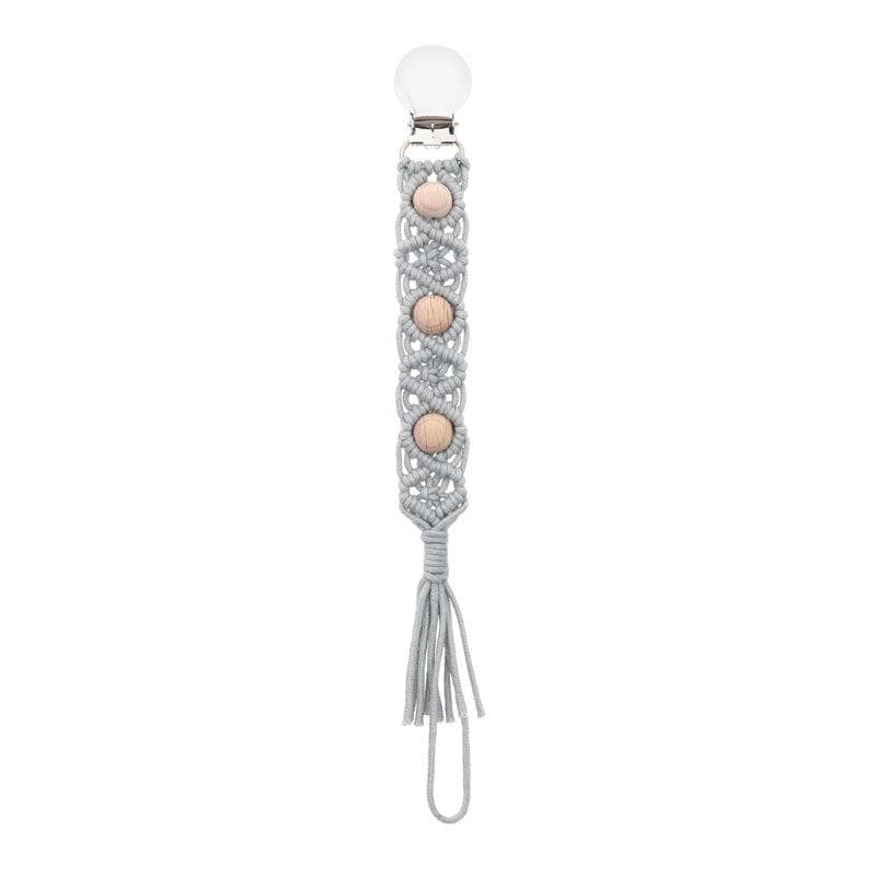 Attache Tétine Macramé Chic avec Perles Esprit Macramé