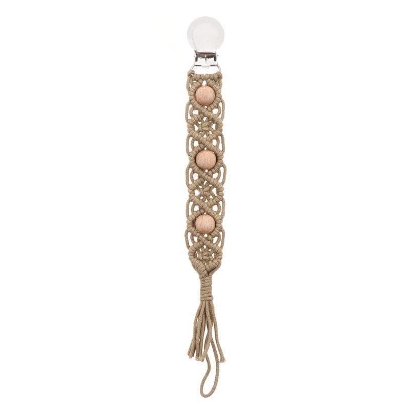 Attache Tétine Macramé Chic avec Perles Esprit Macramé