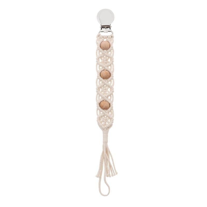 Attache Tétine Macramé Chic avec Perles Esprit Macramé