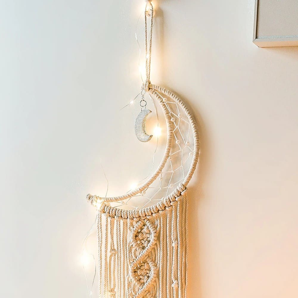 Attrape-rêve Macramé Lune Éclatante Esprit Macramé
