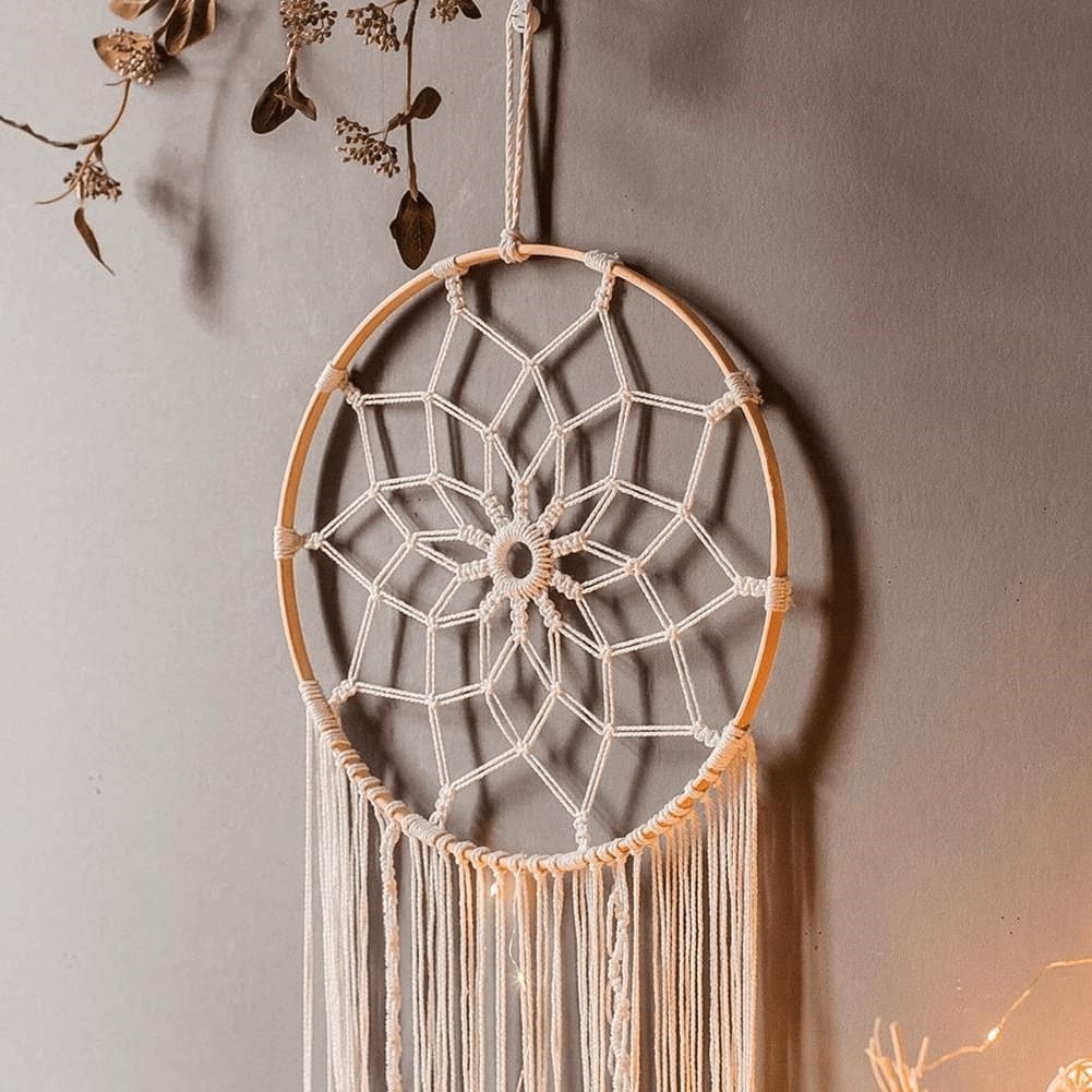 Attrape-Rêve Plume en Macramé Élégant Esprit Macramé