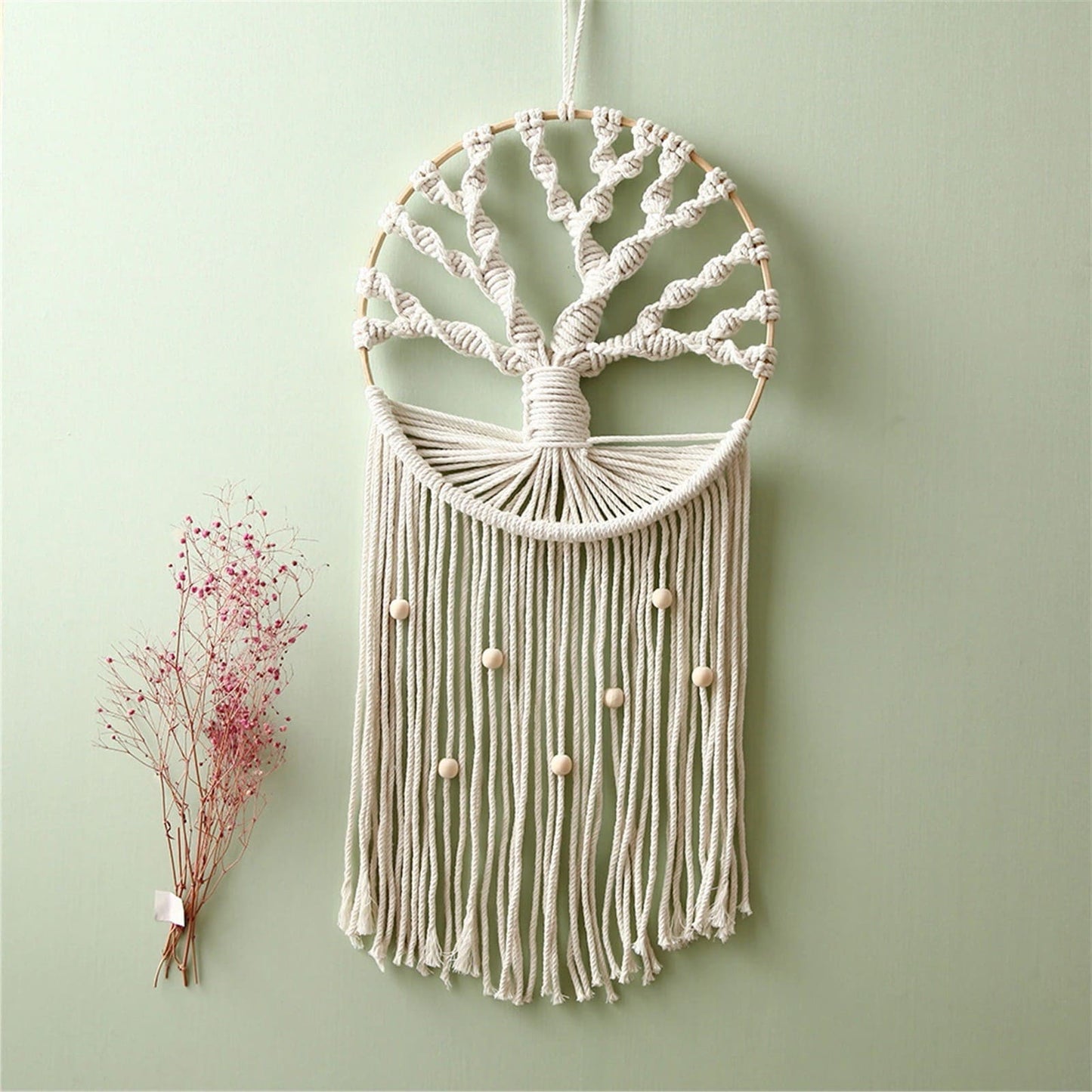 Attrape-Rêves Arbre de Vie en Macramé Élégant Esprit Macramé