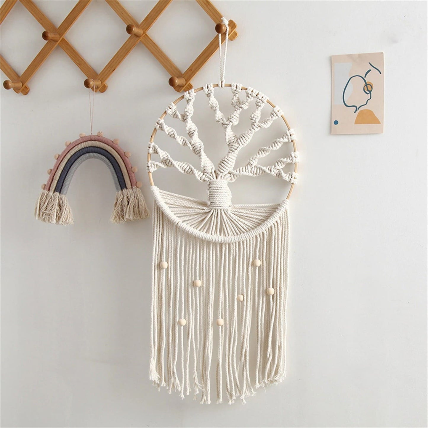 Attrape-Rêves Arbre de Vie en Macramé Élégant Esprit Macramé