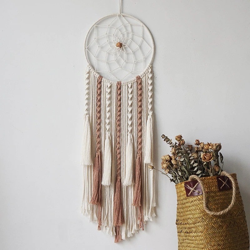 Attrape-Rêves Bohème en Macramé Artisanale Esprit Macramé