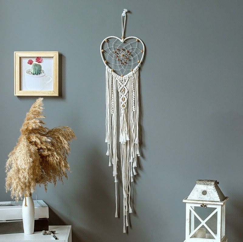 Attrape-Rêves en Cœur Macramé: L'Art de la Sérénité Esprit Macramé