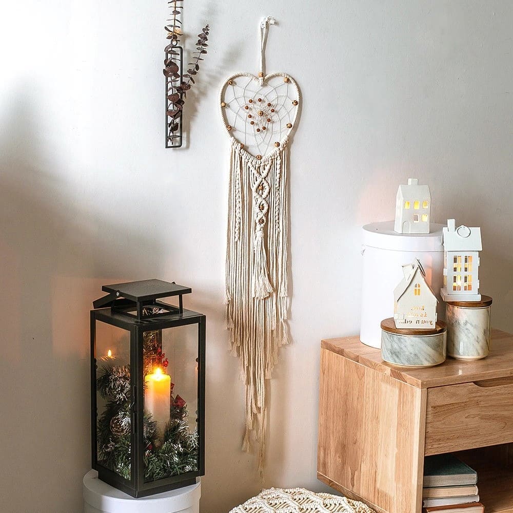 Attrape-Rêves en Cœur Macramé: L'Art de la Sérénité Esprit Macramé