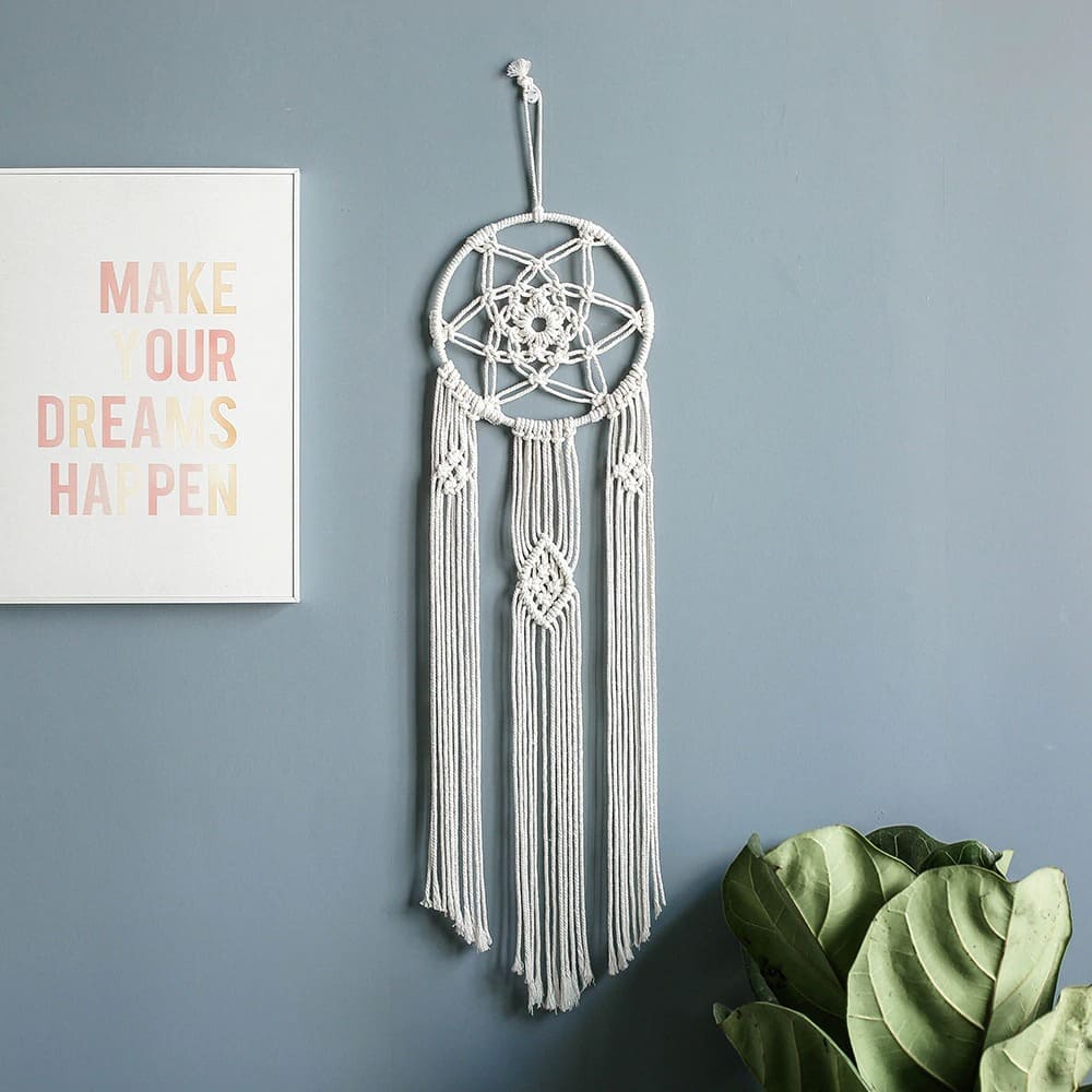Attrape-Rêves en Macramé Élégant Esprit Macramé