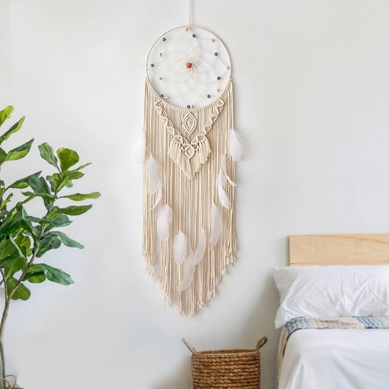 Attrape-Rêves Géant en Macramé Élégant Esprit Macramé