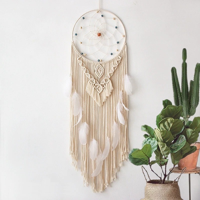 Attrape-Rêves Géant en Macramé Élégant Esprit Macramé
