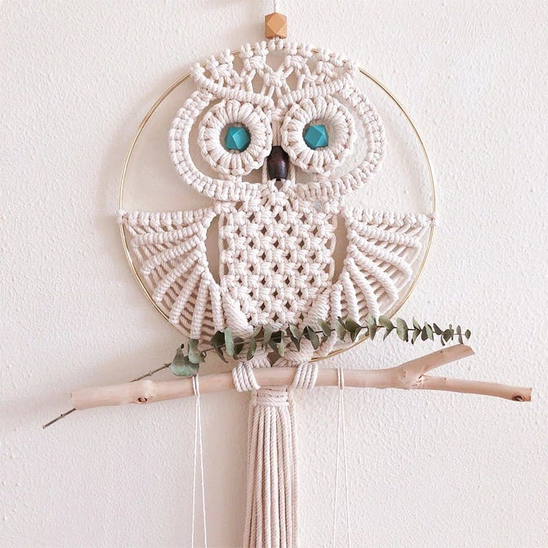 Attrape-rêves Hibou en Macramé Serenity Esprit Macramé