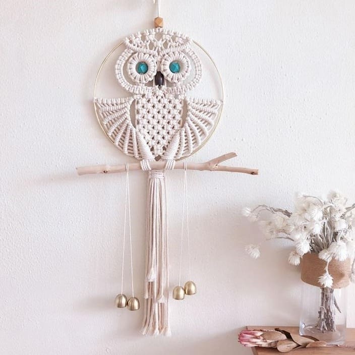 Attrape-rêves Hibou en Macramé Serenity Esprit Macramé