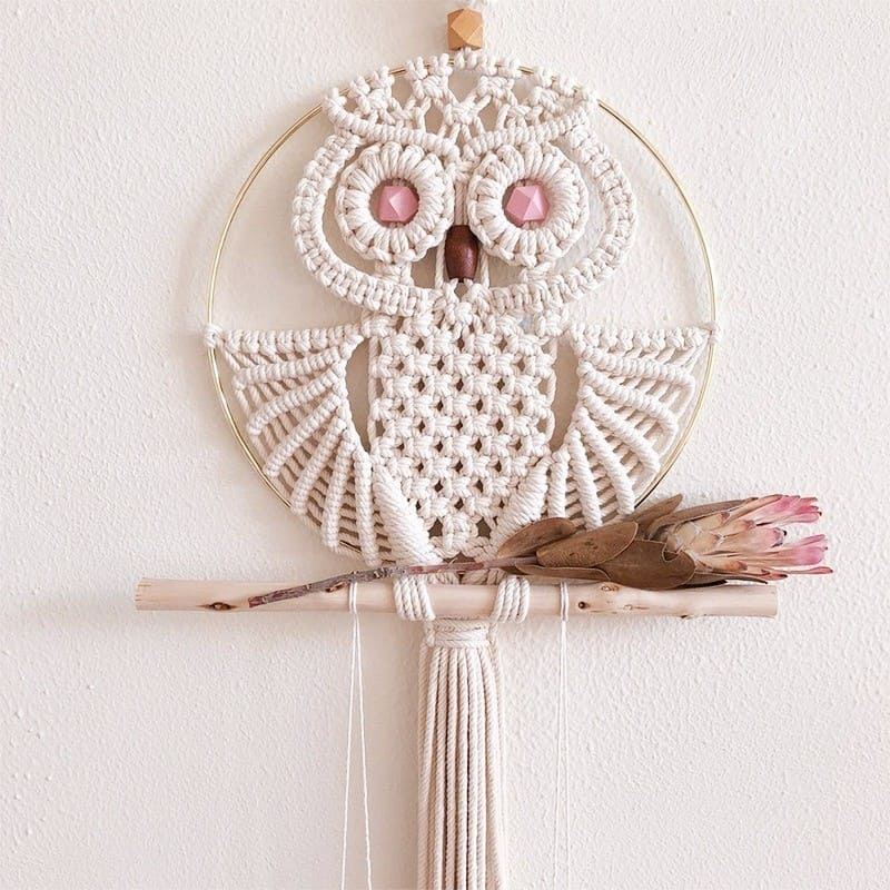 Attrape-rêves Hibou en Macramé Serenity Esprit Macramé