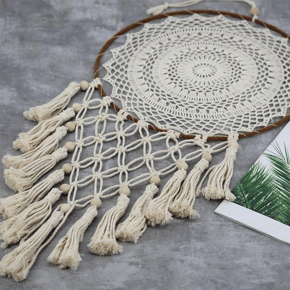 Attrape-Rêves Indien en Macramé Élégant Esprit Macramé
