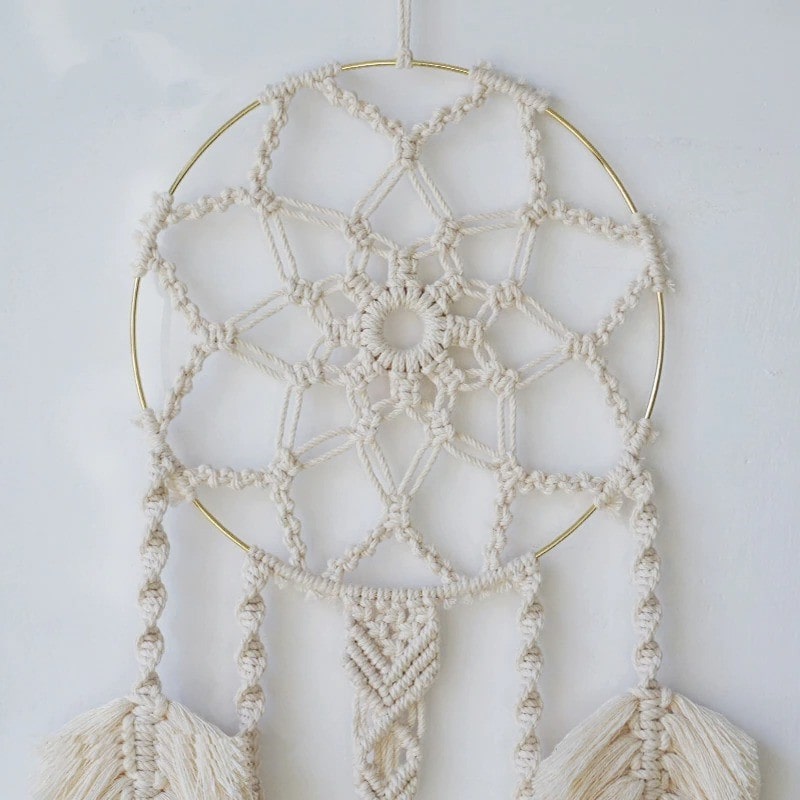 Attrape-Rêves Mandala en Macramé Artisanale Esprit Macramé