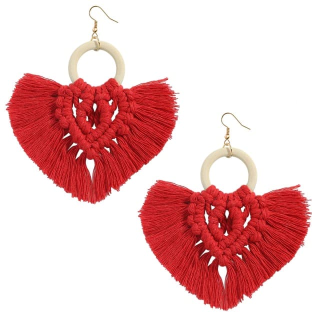 Boucle d'oreille en Macramé coton Élégance Esprit Macramé