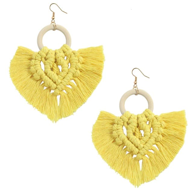 Boucle d'oreille en Macramé coton Élégance Esprit Macramé