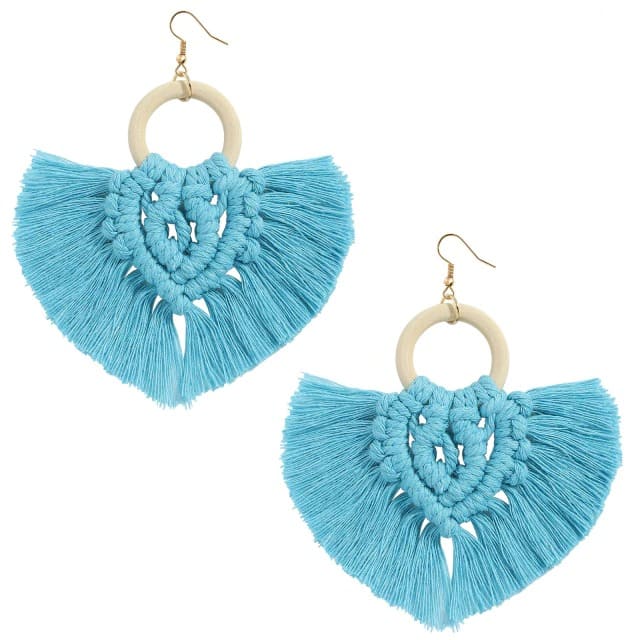 Boucle d'oreille en Macramé coton Élégance Esprit Macramé