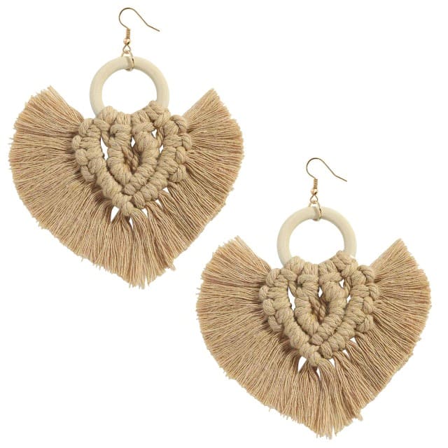 Boucle d'oreille en Macramé coton Élégance Esprit Macramé