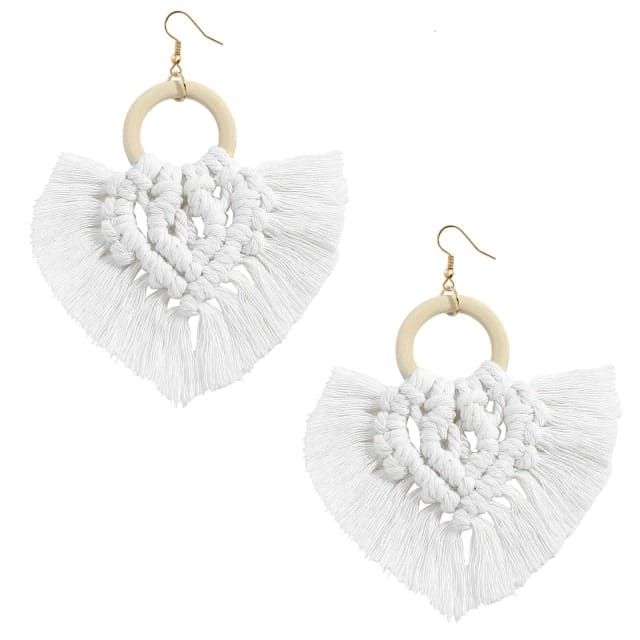 Boucle d'oreille en Macramé coton Élégance Esprit Macramé