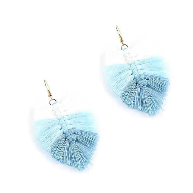 Boucle d'oreille feuille en Macramé Éclat Naturel Esprit Macramé