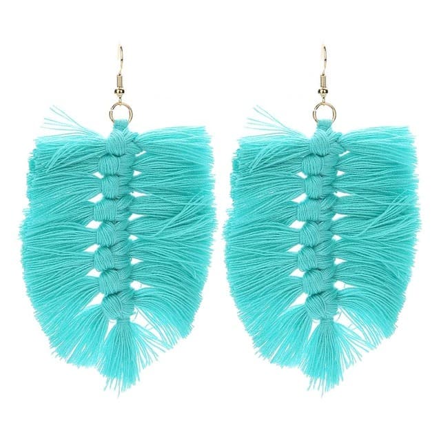 Boucle d'oreille plume en Macramé Chic Esprit Macramé