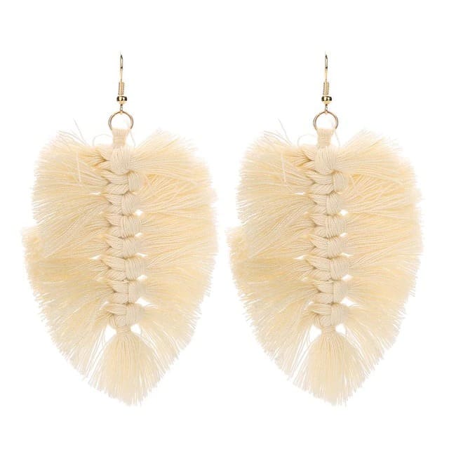 Boucle d'oreille plume en Macramé Chic Esprit Macramé