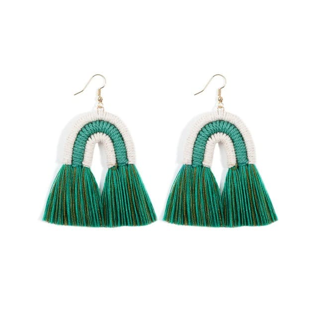 Boucles d'oreilles Arc-en-Ciel en Macramé Éclatant Esprit Macramé