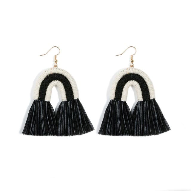 Boucles d'oreilles Arc-en-Ciel en Macramé Éclatant Esprit Macramé