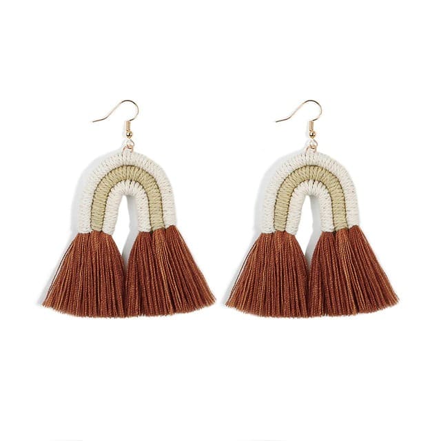 Boucles d'oreilles Arc-en-Ciel en Macramé Éclatant Esprit Macramé