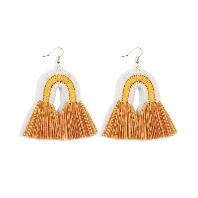 Boucles d'oreilles Arc-en-Ciel en Macramé Éclatant Esprit Macramé