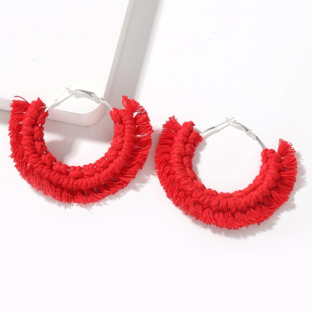 Boucles d'oreilles Bohème Luxe en Macramé Esprit Macramé