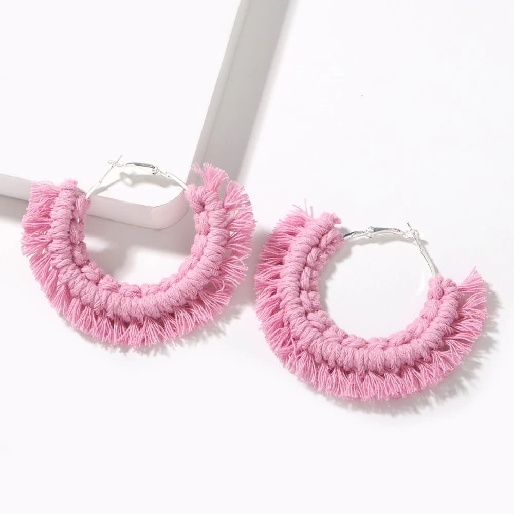 Boucles d'oreilles Bohème Luxe en Macramé Esprit Macramé