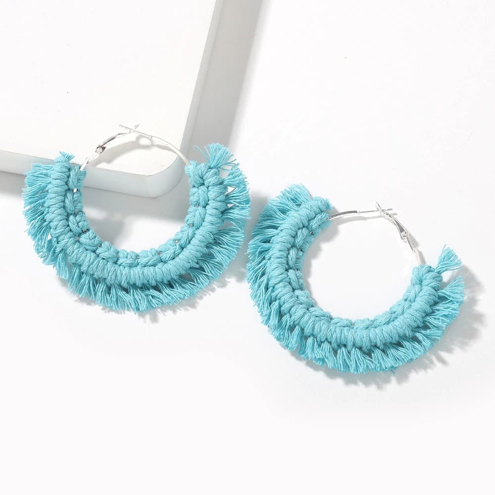 Boucles d'oreilles Bohème Luxe en Macramé Esprit Macramé