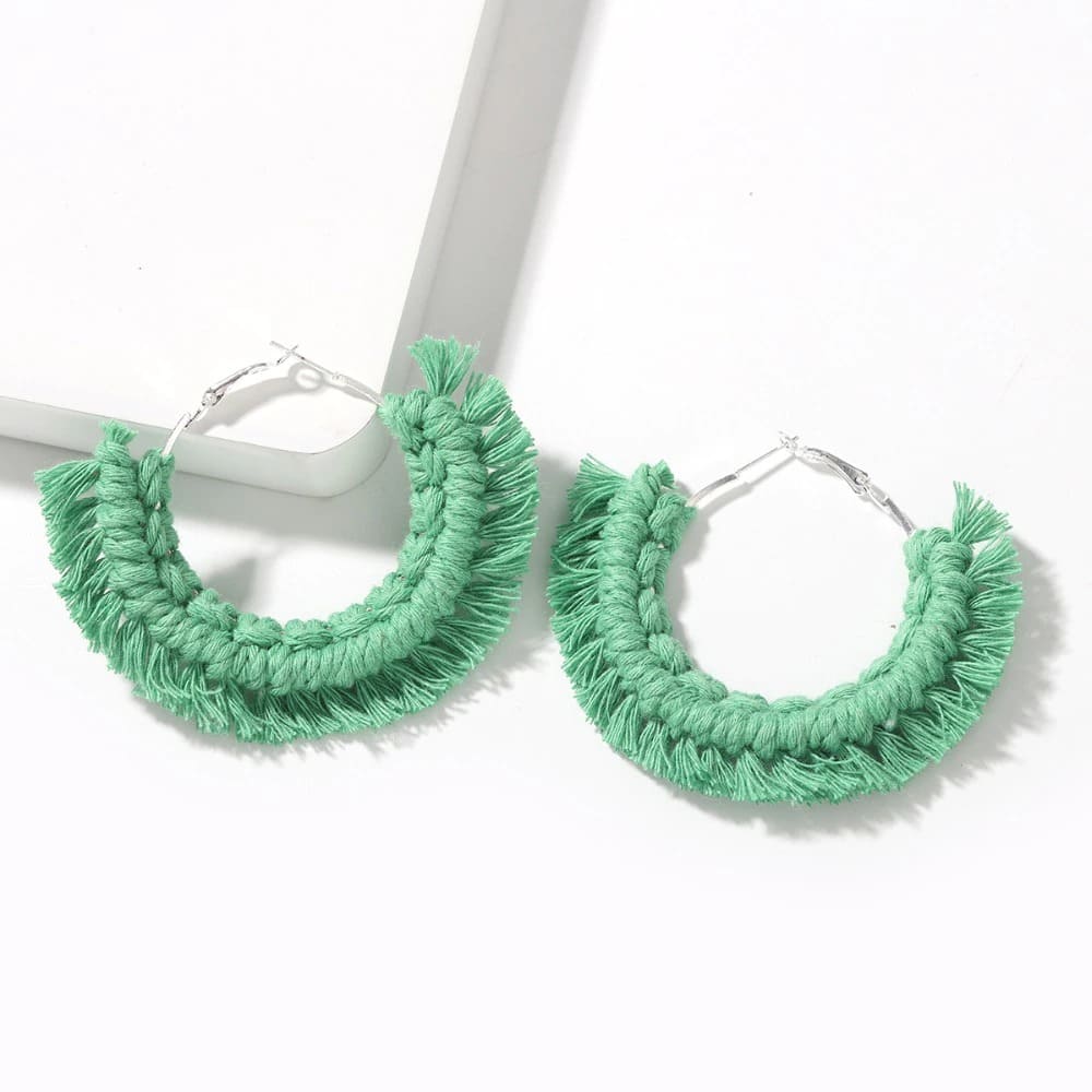 Boucles d'oreilles Bohème Luxe en Macramé Esprit Macramé