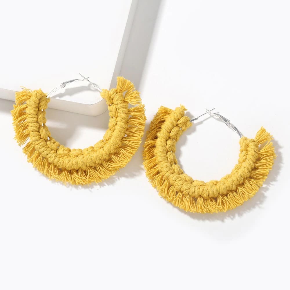 Boucles d'oreilles Bohème Luxe en Macramé Esprit Macramé