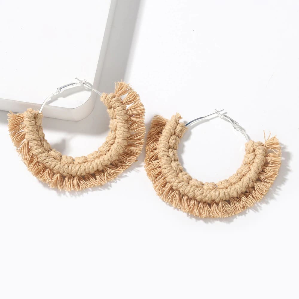 Boucles d'oreilles Bohème Luxe en Macramé Esprit Macramé