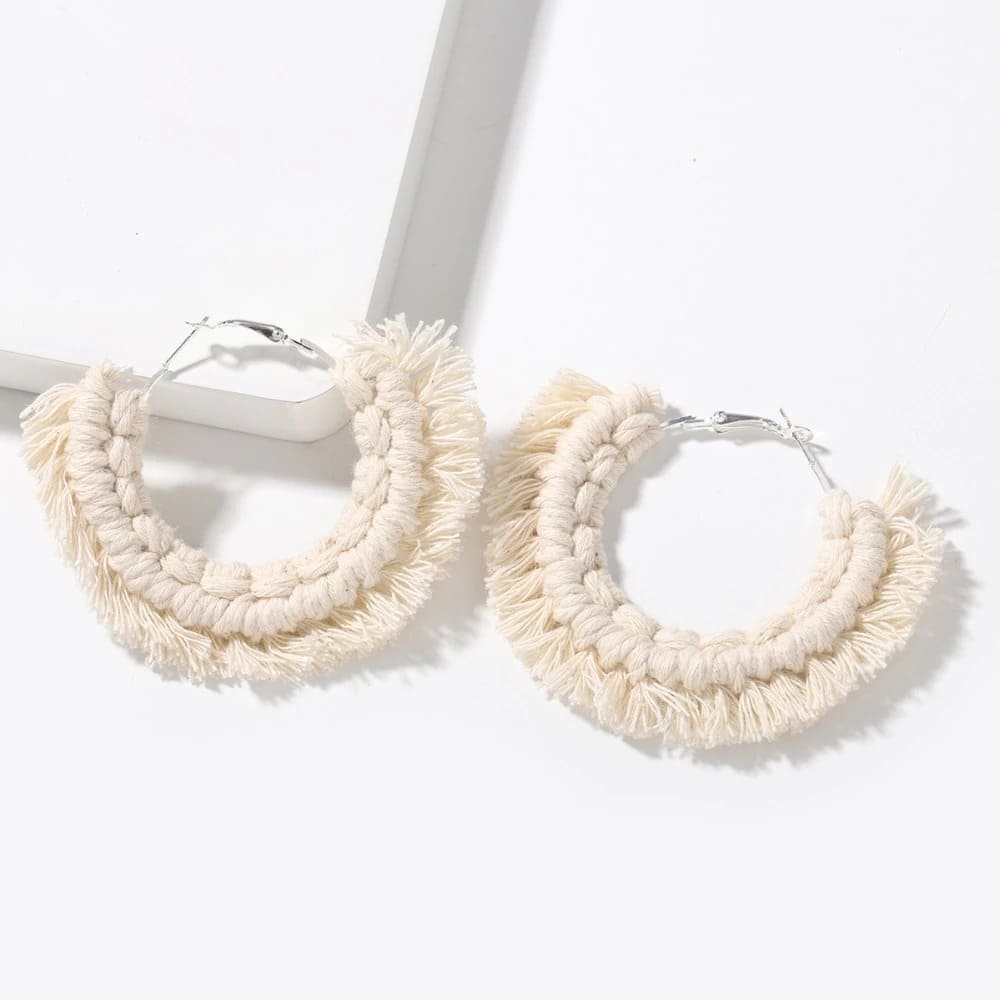 Boucles d'oreilles Bohème Luxe en Macramé Esprit Macramé